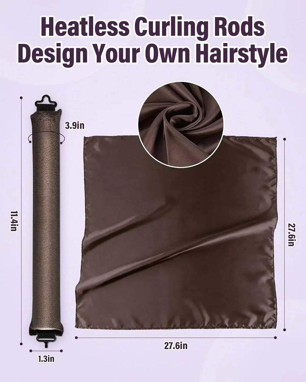 Heatless Hair Curler Set with Satin Scarf for Overnight Curls