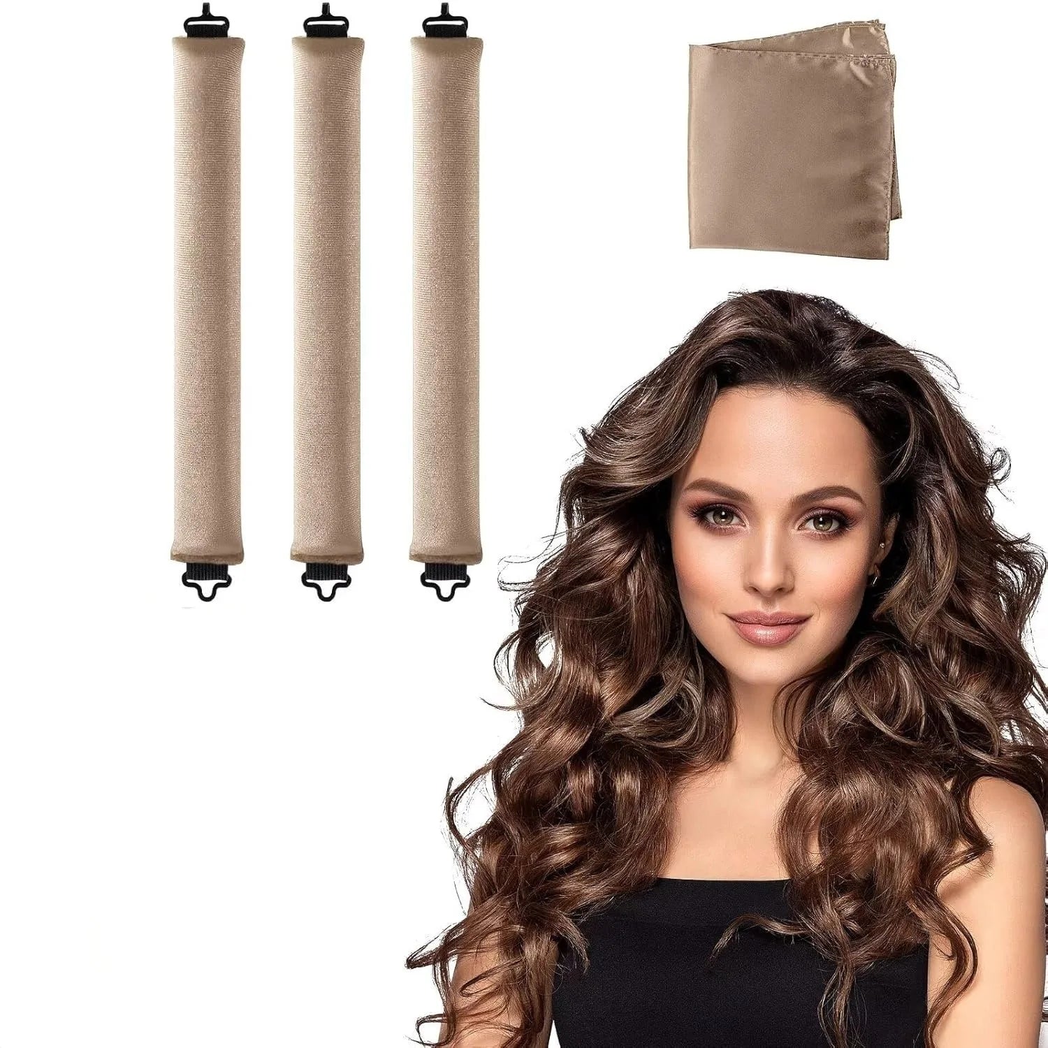 Heatless Hair Curler Set with Satin Scarf for Overnight Curls