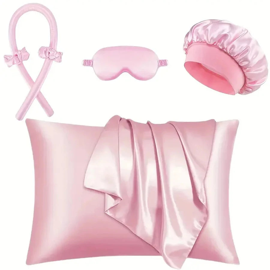 No-Heat Curling Wand Set with Shower Cap & Eye Mask
