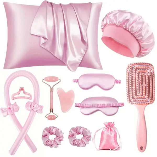 No-Heat Curling Wand Set with Shower Cap & Eye Mask