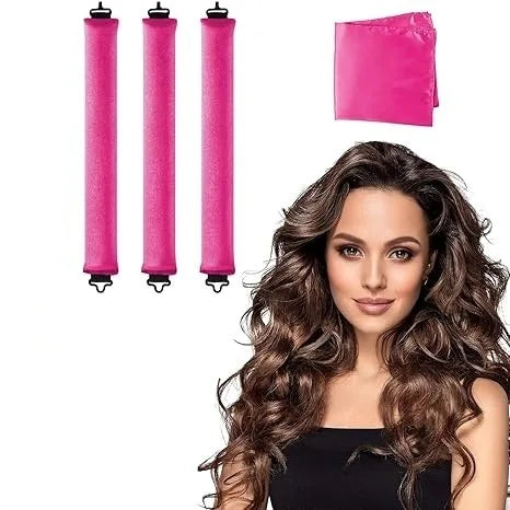 Heatless Hair Curler Set with Satin Scarf for Overnight Curls