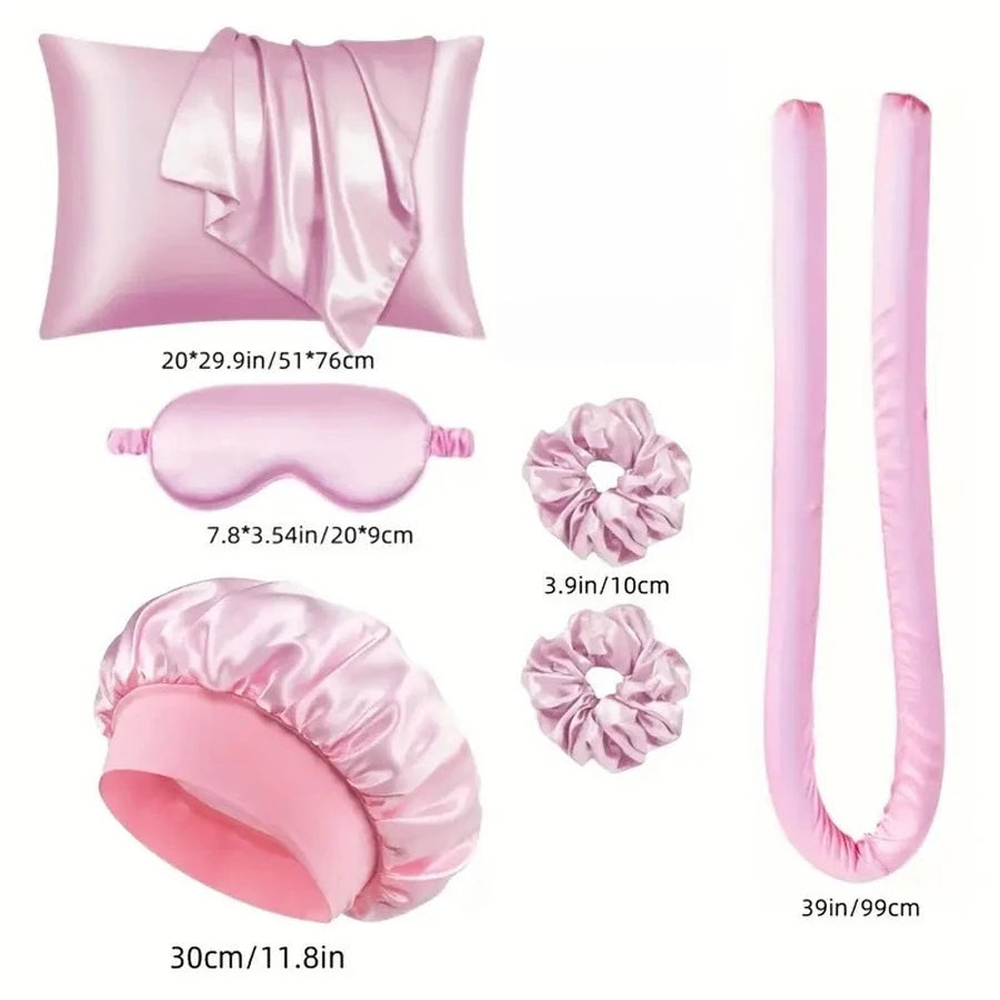 No-Heat Curling Wand Set with Shower Cap & Eye Mask
