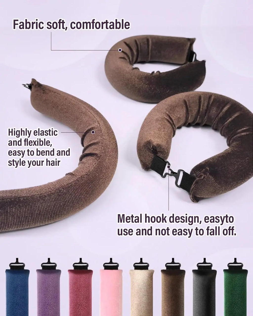Heatless Hair Curler Set with Satin Scarf for Overnight Curls