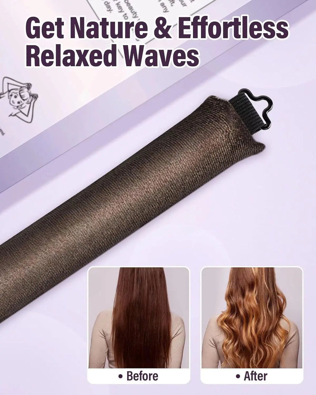 Heatless Hair Curler Set with Satin Scarf for Overnight Curls